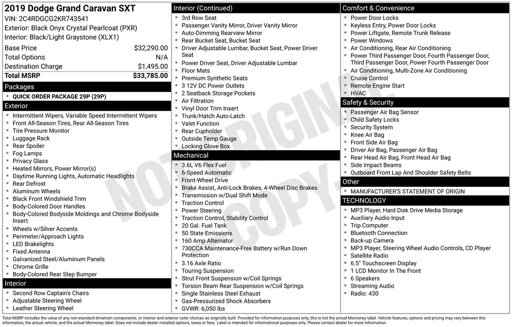 dodge grand caravan 2019 2C4RDGCG2KR743541 image dodge grand caravan 2019 2C4RDGCG2KR743541 image